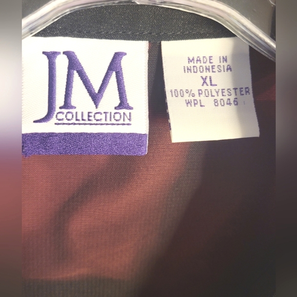 JM Collection Sheer Blouse XL Black with Turquoise Detail Excellent 🖤 - Picture 3 of 3